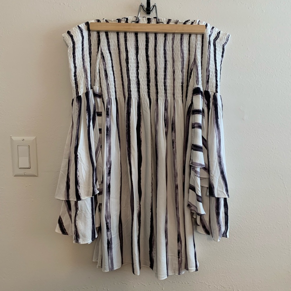 Off The Shoulder Striped Dress